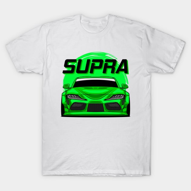 Green Supra MK V T-Shirt by GoldenTuners